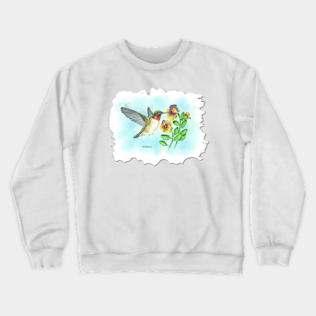 Pansies Crewneck Sweatshirt by Dave Bartholet Wildlife Art